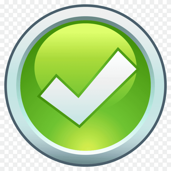 Green right check mark premium vector PNG