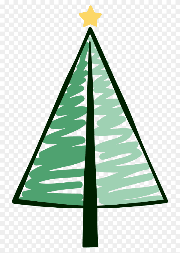 Hand drawing Christmas tree Clipart PNG