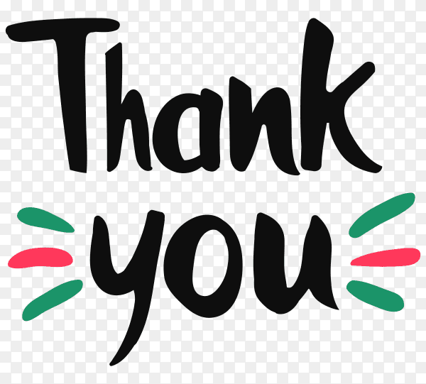 Hand drawn Thank you lettering premium vector PNG