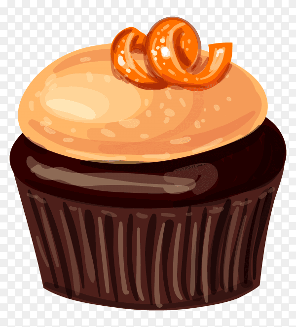 Hand drawn cupcake illustration premium vector PNG