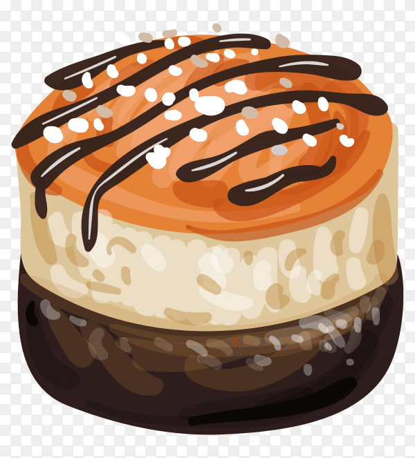Hand drawn delicious cake on transparent background PNG