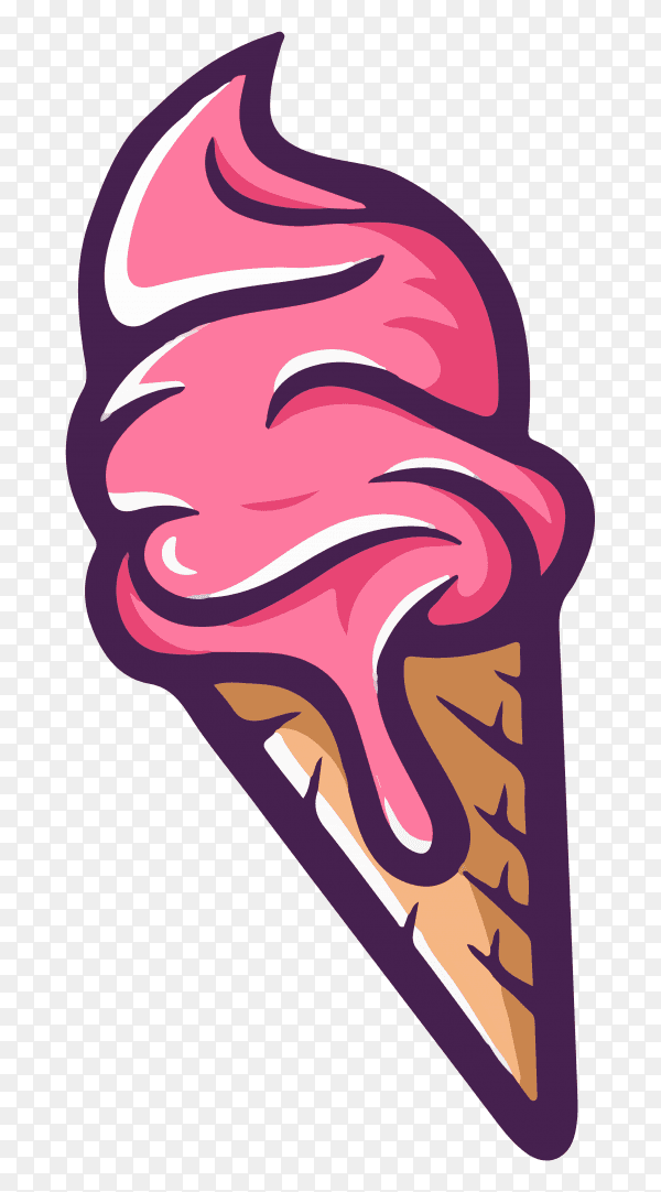 Hand drawn ice cream isolated premium vector PNG