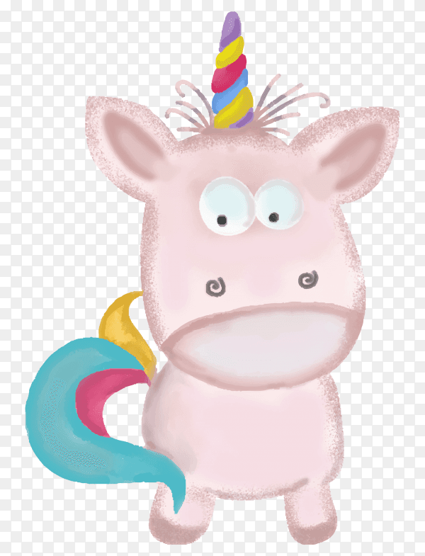 Hand drawn unicorn isolated on transparent background PNG