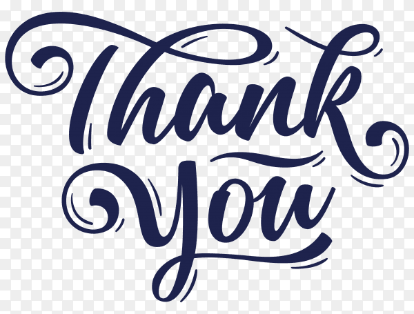 Hand lettering thank you with decorative graphic Clipart PNG