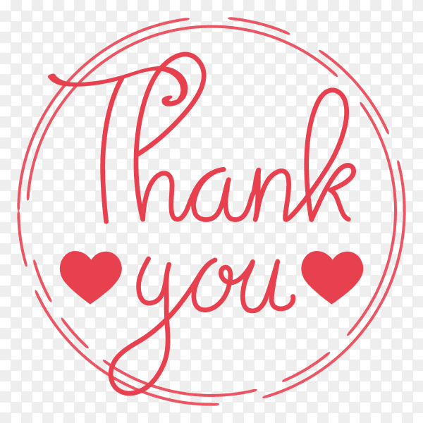 Hand written thank you premium vector PNG