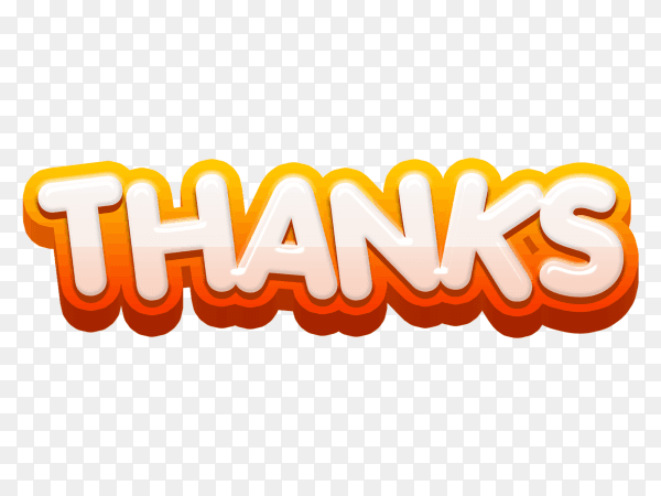 Hand written thanks on transparent background PNG