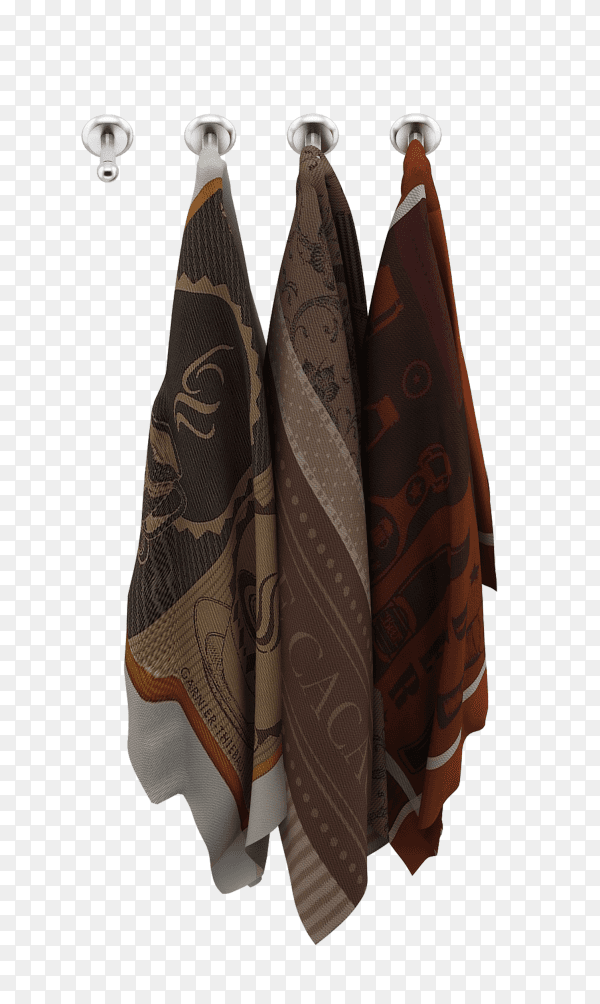 Hanging towels 3d isolated render on transparent background PNG