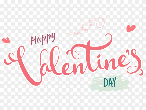Happy valentines day lettering on transparent background PNG