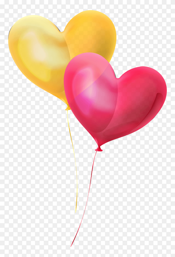 Heart balloons shaped on transparent background PNG