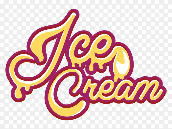 Ice cream logo illustration on transparent background PNG