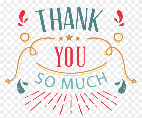 Illustration of thank you card design on transparent background PNG