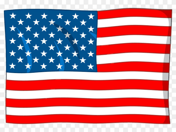 Illustration of usa flag on transparent background PNG