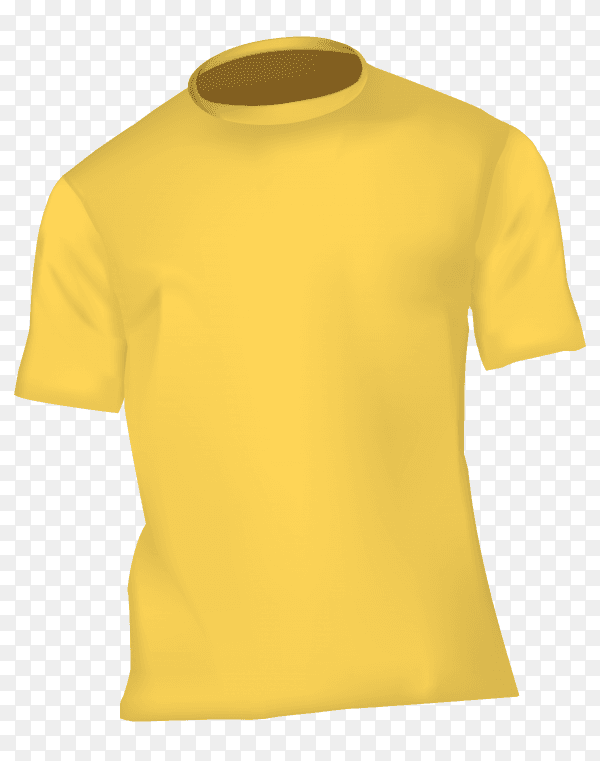 Illustration t-shirt in yellow color on transparent background PNG