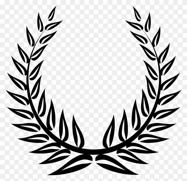 Leaves laurel wreath illustration on transparent background PNG