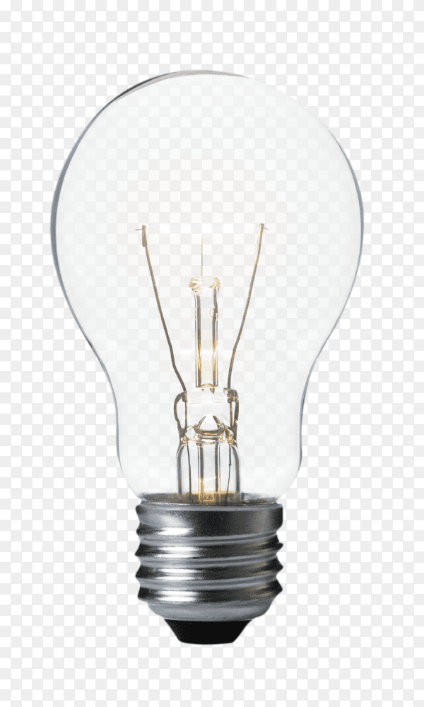 Light bulb on transparent background PNG