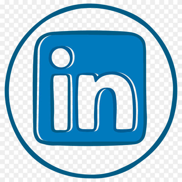 Linkedin icon in circle design on transparent PNG