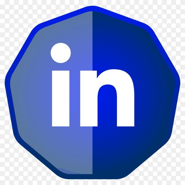 Linkedin Icon button on transparent PNG