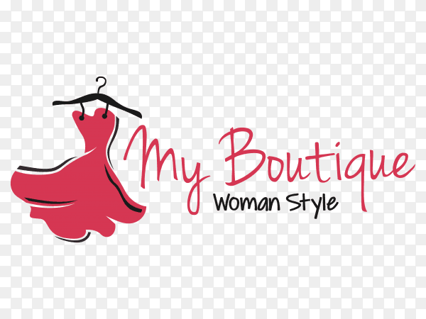 Luxury boutique logo template on transparent background PNG