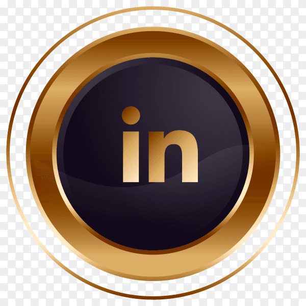 Luxury golden black Linkedin logo design premium vector PNG