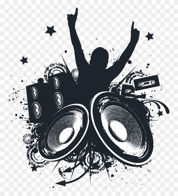 Music Hands Up Illustration on transparent background PNG