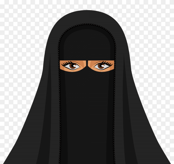 Muslim woman in hijab on transparent background PNG