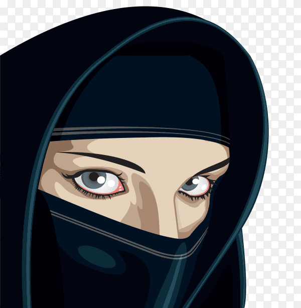 Muslim woman in hijab premium vector PNG