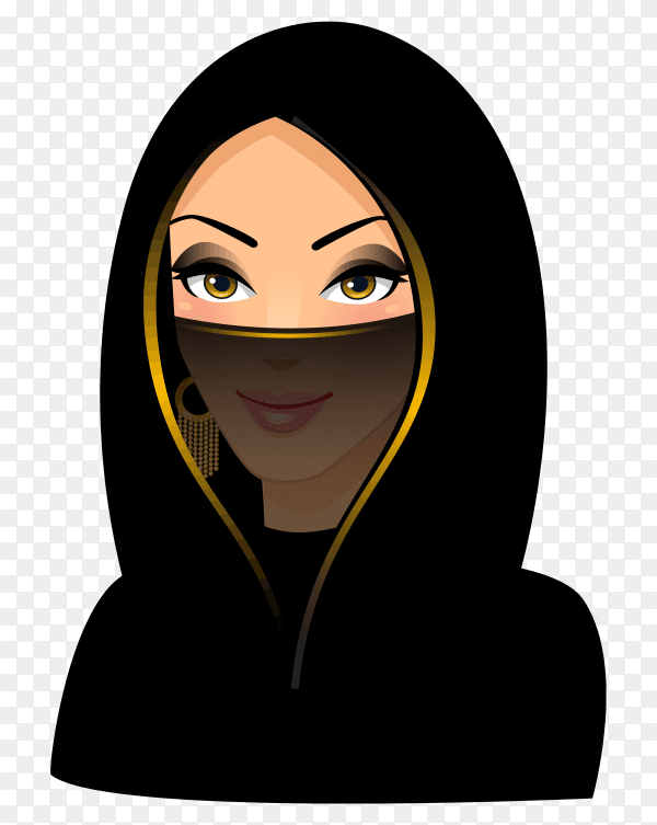Muslim woman in hijab symbol on transparent background PNG