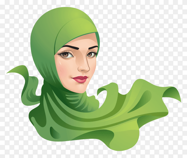 Muslim woman with hijab premium vector PNG