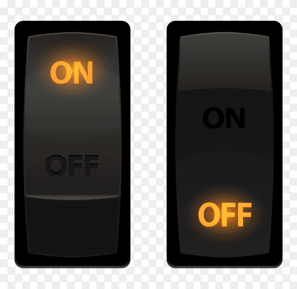 On and off switch buttons premium vector PNG