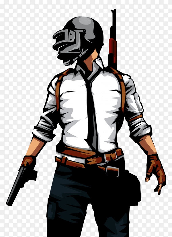 PUBG Army pose ready to war on transparent background PNG