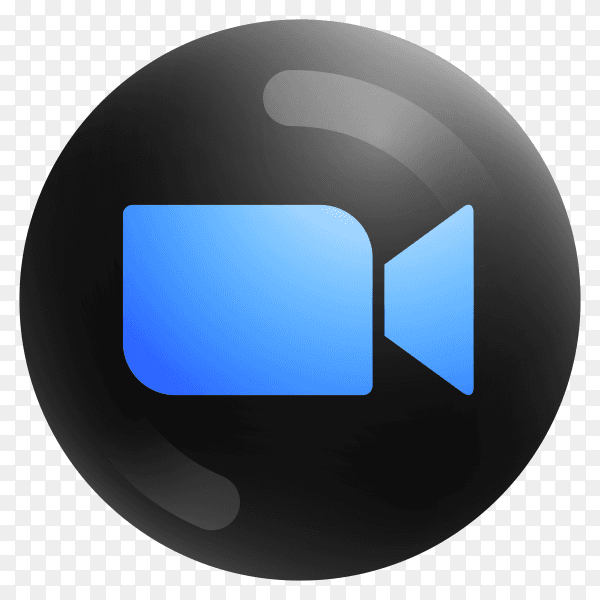 Popular Zoom icon in round black color Clipart PNG