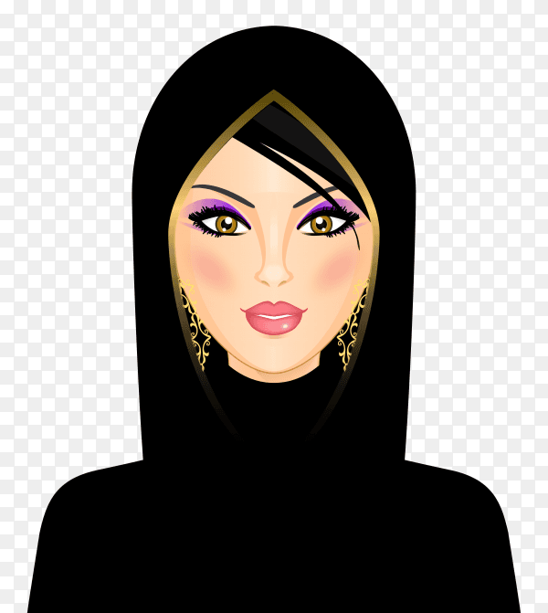 Pretty Muslim woman premium vector PNG