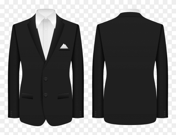 Realistic business man suit on transparent background PNG