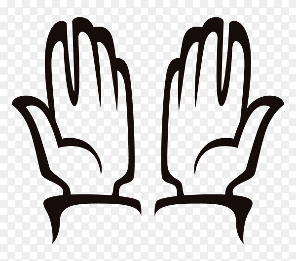 Realistic praying hands on transparent background PNG