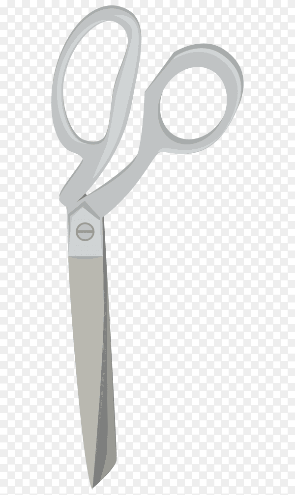 Realistic steel scissors premium vector PNG
