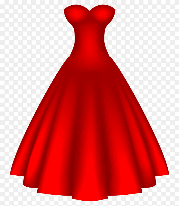 Red dress for women on transparent background PNG