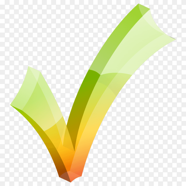 Right check mark on transparent PNG