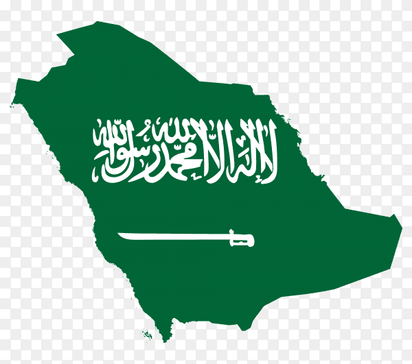 Saudi Arabia Flag on transparent background PNG