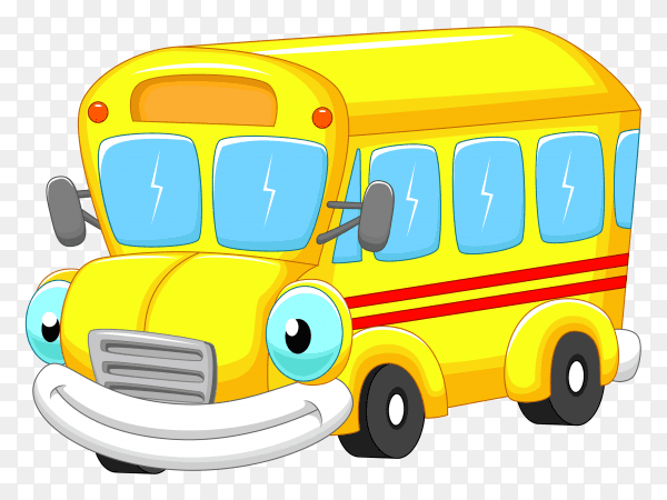 School bus in yellow color premium vector PNG