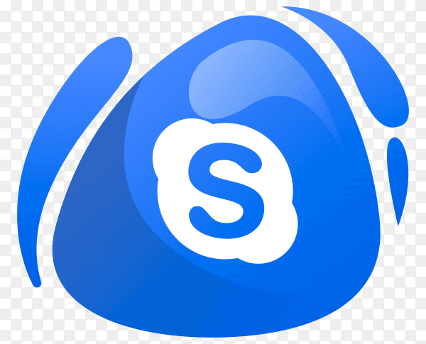Skype logo in gradient colors on transparent background PNG