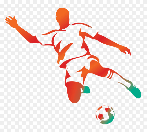 Soccer player Cartoon illustration on transparent background PNG