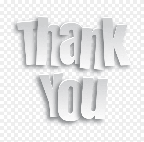 Thank you background with white lettering on transparent background PNG