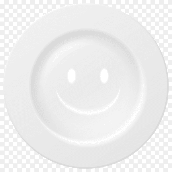 White plate illustration on transparent background PNG