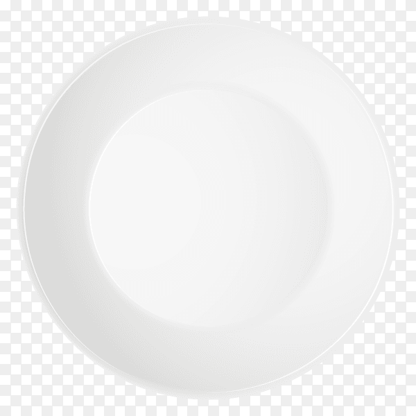 White plate illustration on transparent background PNG