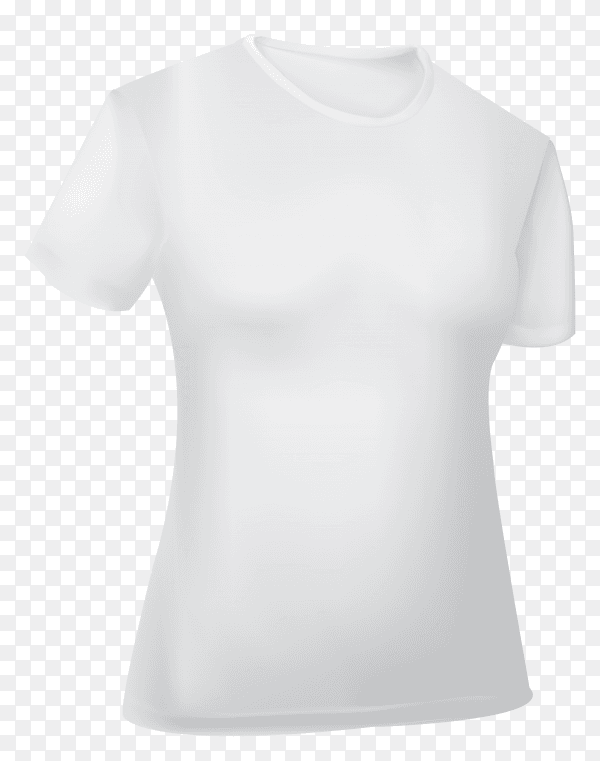 White t-shirt design on transparent background PNG