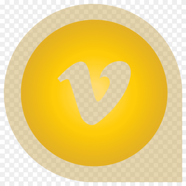Yellow Vimeo icon design on transparent background PNG