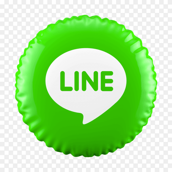 3D Green Balloon Line icon on transparent background PNG