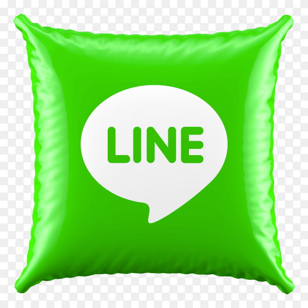 3D Green Pillow Line icon on transparent background PNG
