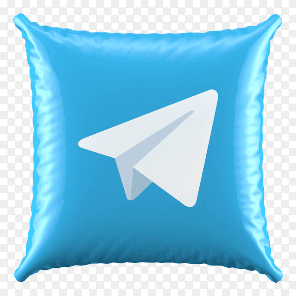 3D Pillow Telegram icon on transparent background PNG
