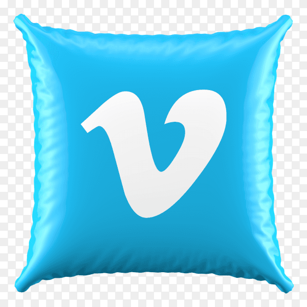 3D Pillow Vimeo icon on transparent background PNG